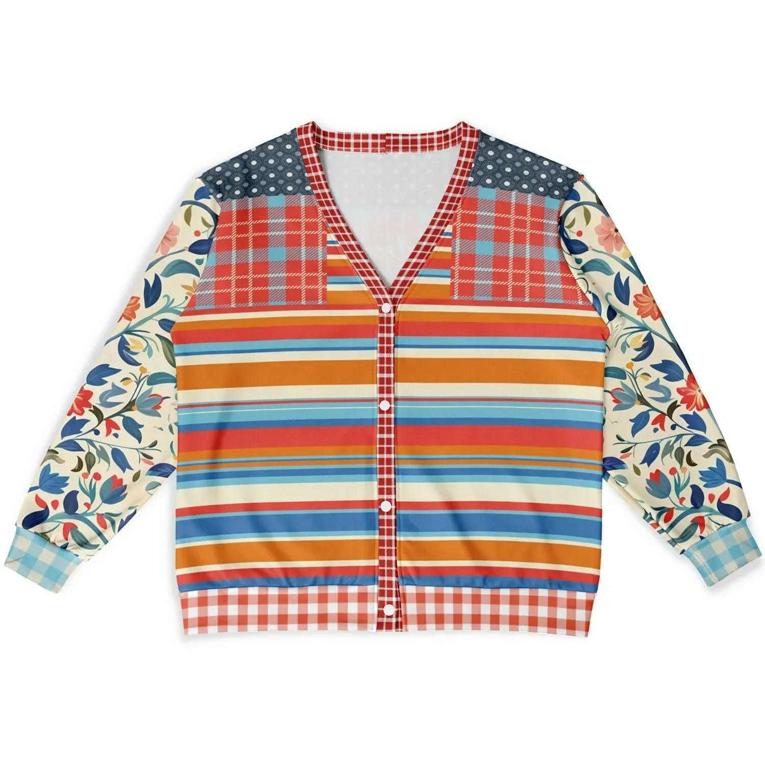 Meet Me in Andalusia Floral Stripe Heavyweight Unisex Cardigan