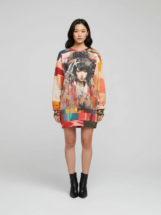Meet Savannah Samoi - Siberian Girl Patchwork Unisex Sweatshirt (Gold Label)