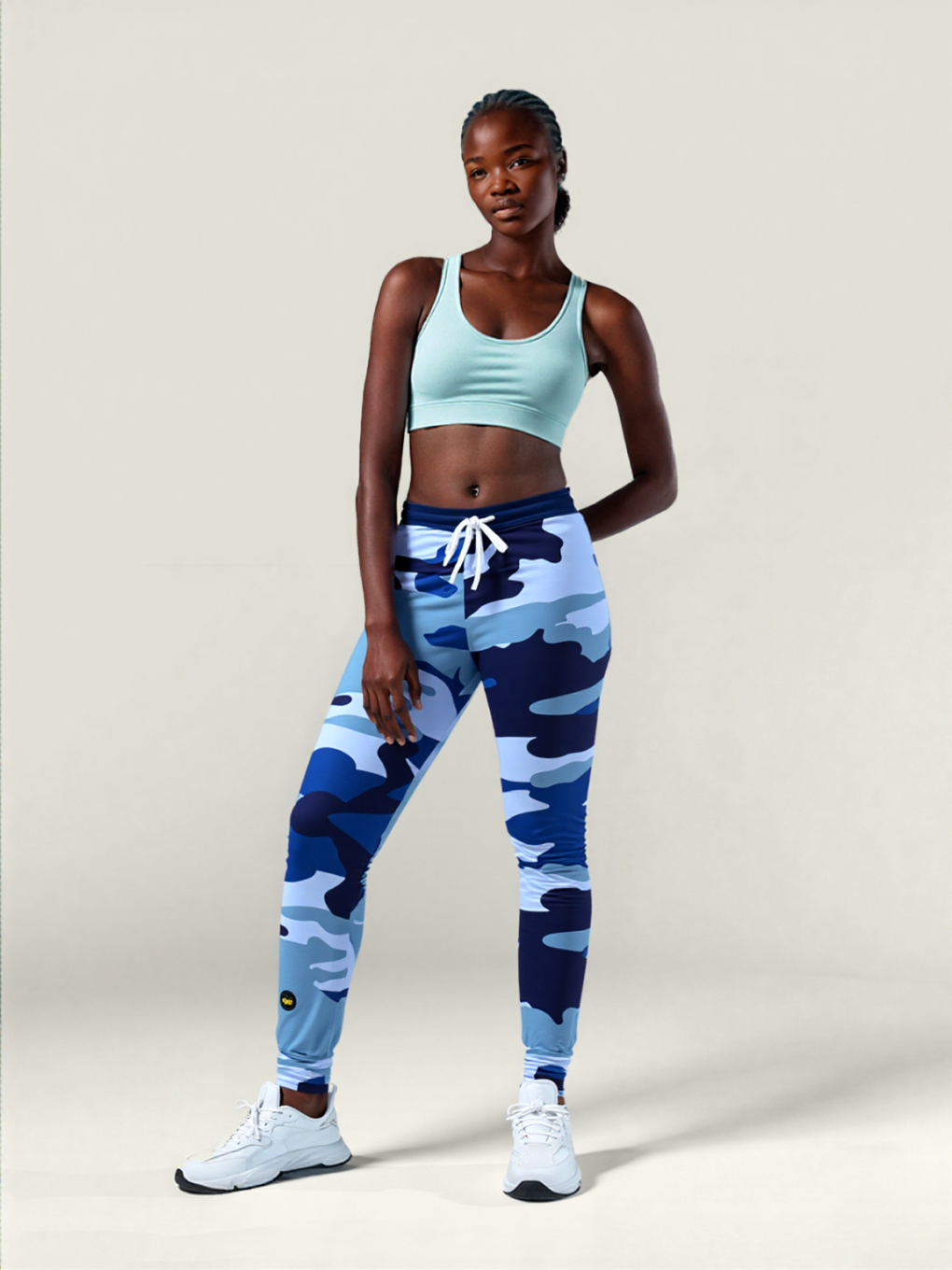 Midnight Powder Blue Camo Eco-Poly Unisex Joggers