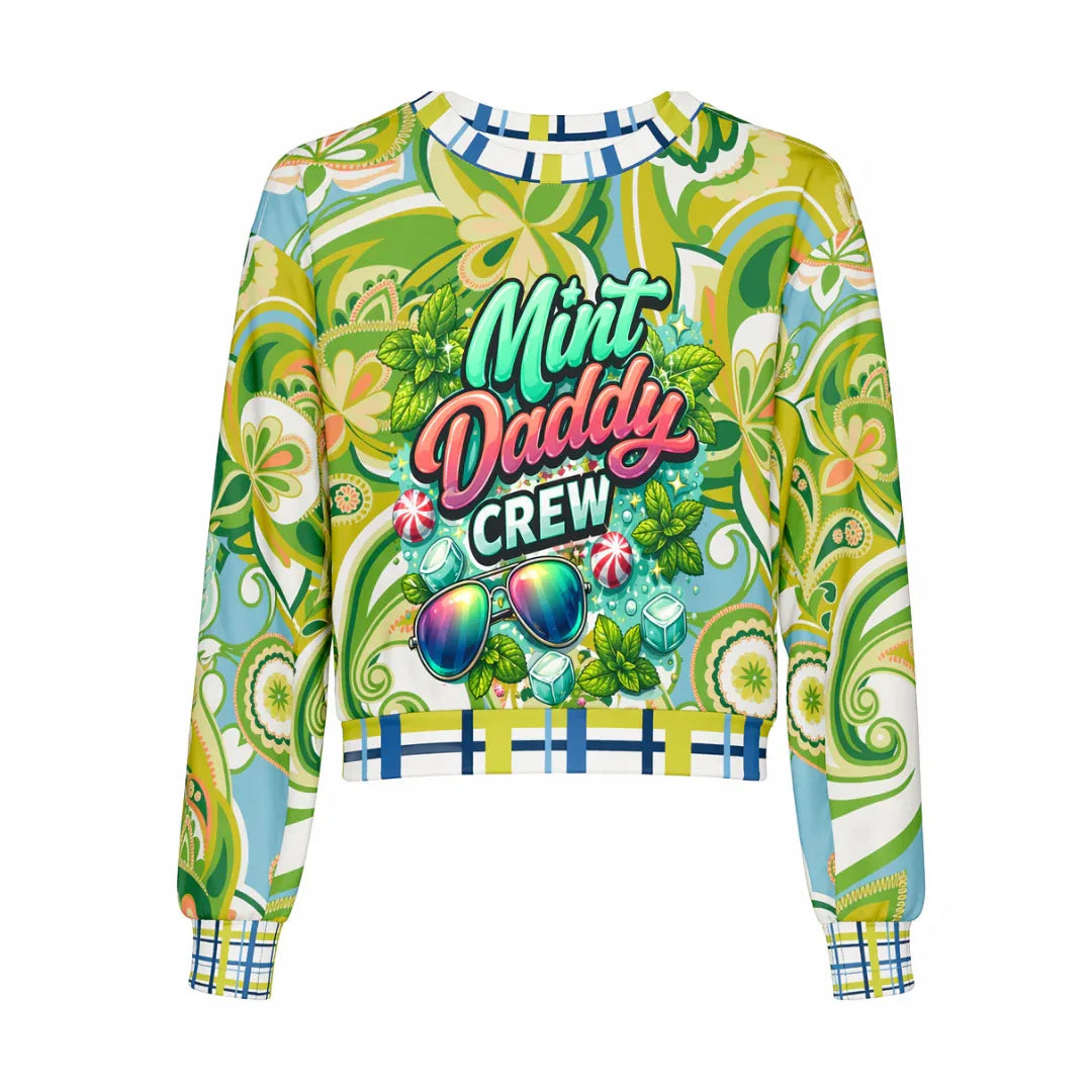Mint Daddy Crew Paisley Print Cropped Sweatshirt (Gold Label)
