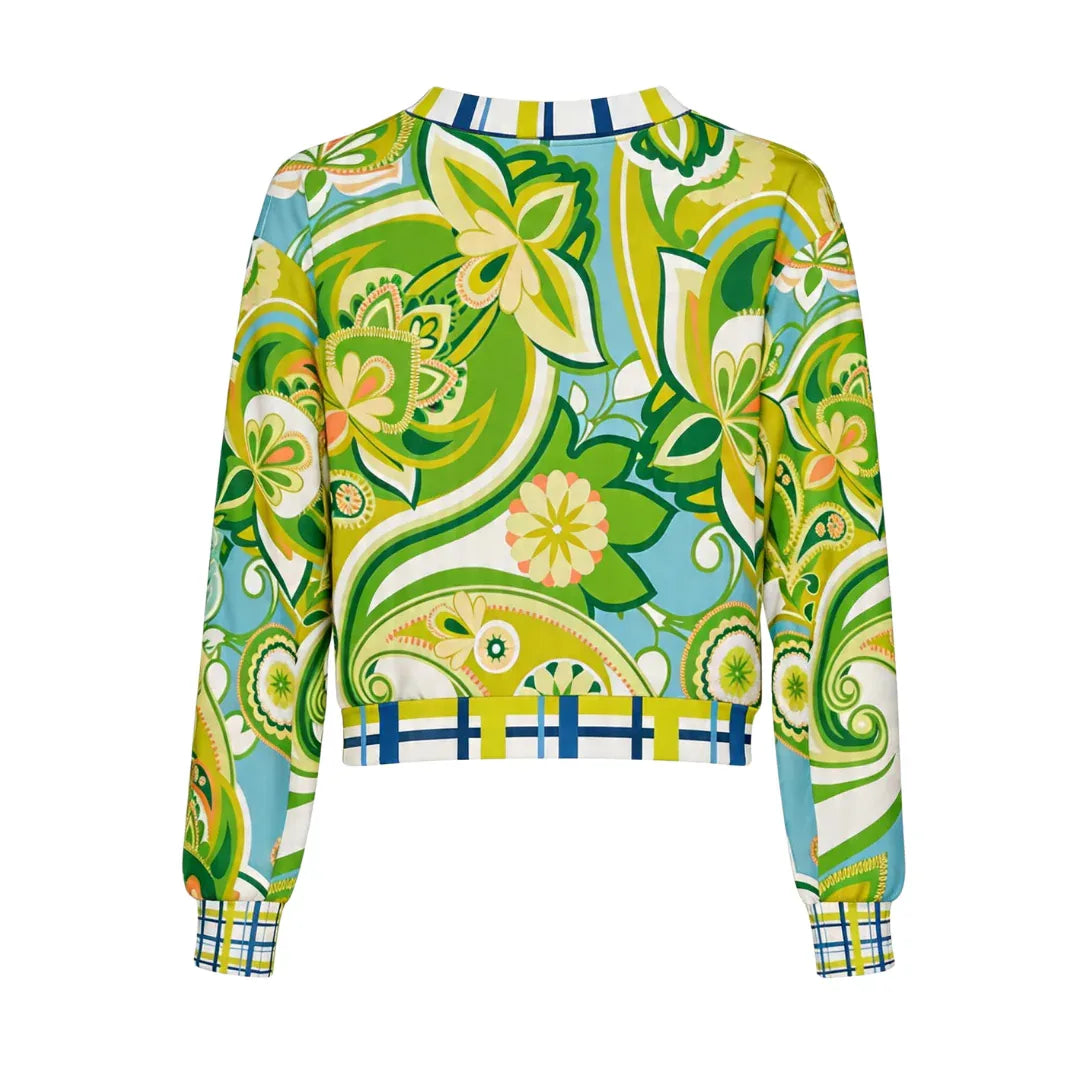 Mint Daddy Crew Paisley Print Cropped Sweatshirt (Gold Label)