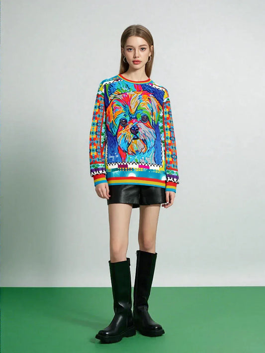 Mister Dungaree Graffiti Dog Art Unisex Sweatshirt (Gold Label)