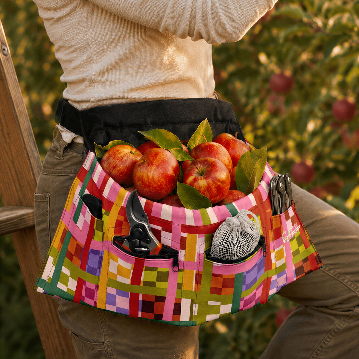 Mod Mosaic Mayhem Check Garden Harvest Bag