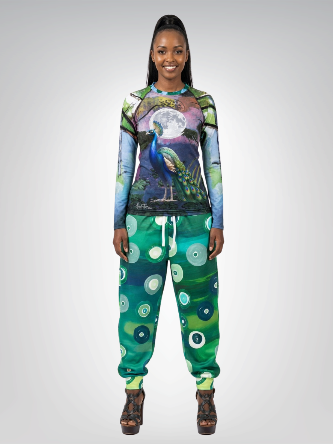 Moroccan Landscape by Moonlight in Peacock Energy Women&