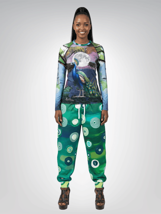 Moroccan Landscape by Moonlight in Peacock Energy Women's Rash Guard - Matisse