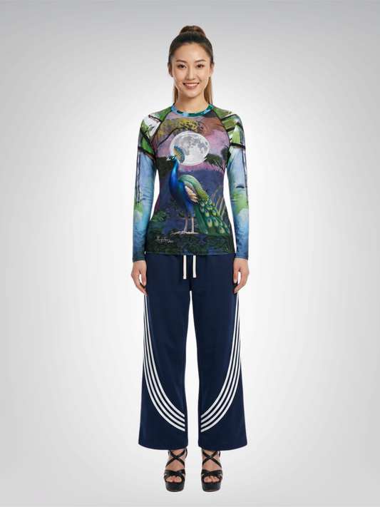 Moroccan Landscape by Moonlight in Peacock Energy Women's Rash Guard - Matisse