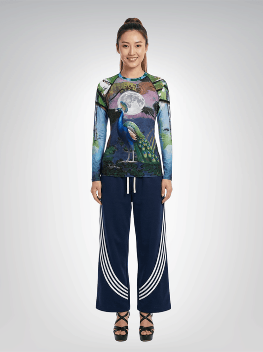 Moroccan Landscape by Moonlight in Peacock Energy Women's Rash Guard - Matisse