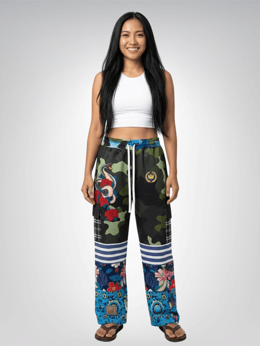 My Floral Camo Snake Cargo Pants