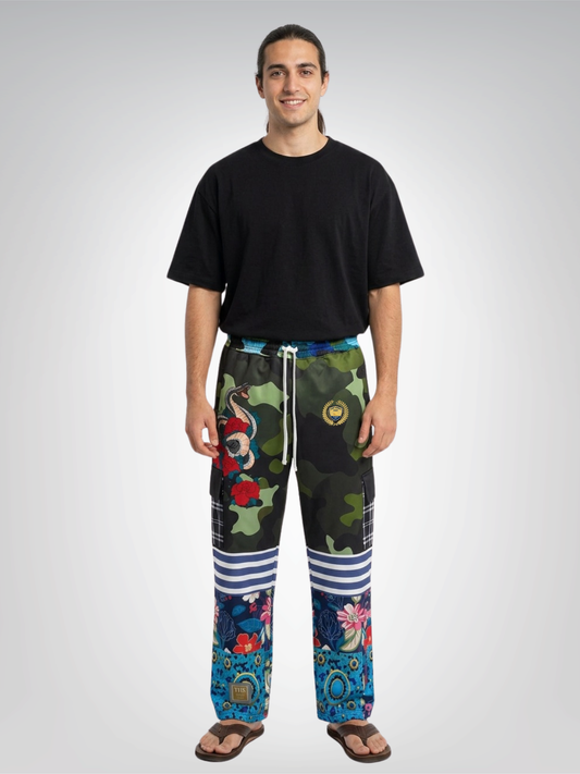My Floral Camo Snake Cargo Pants