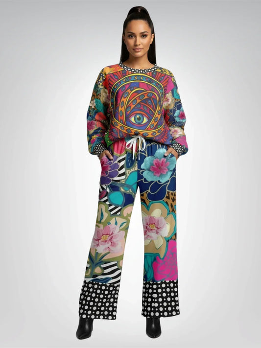 My Friend the Ophanim Eco-Poly Wide Leg Pants