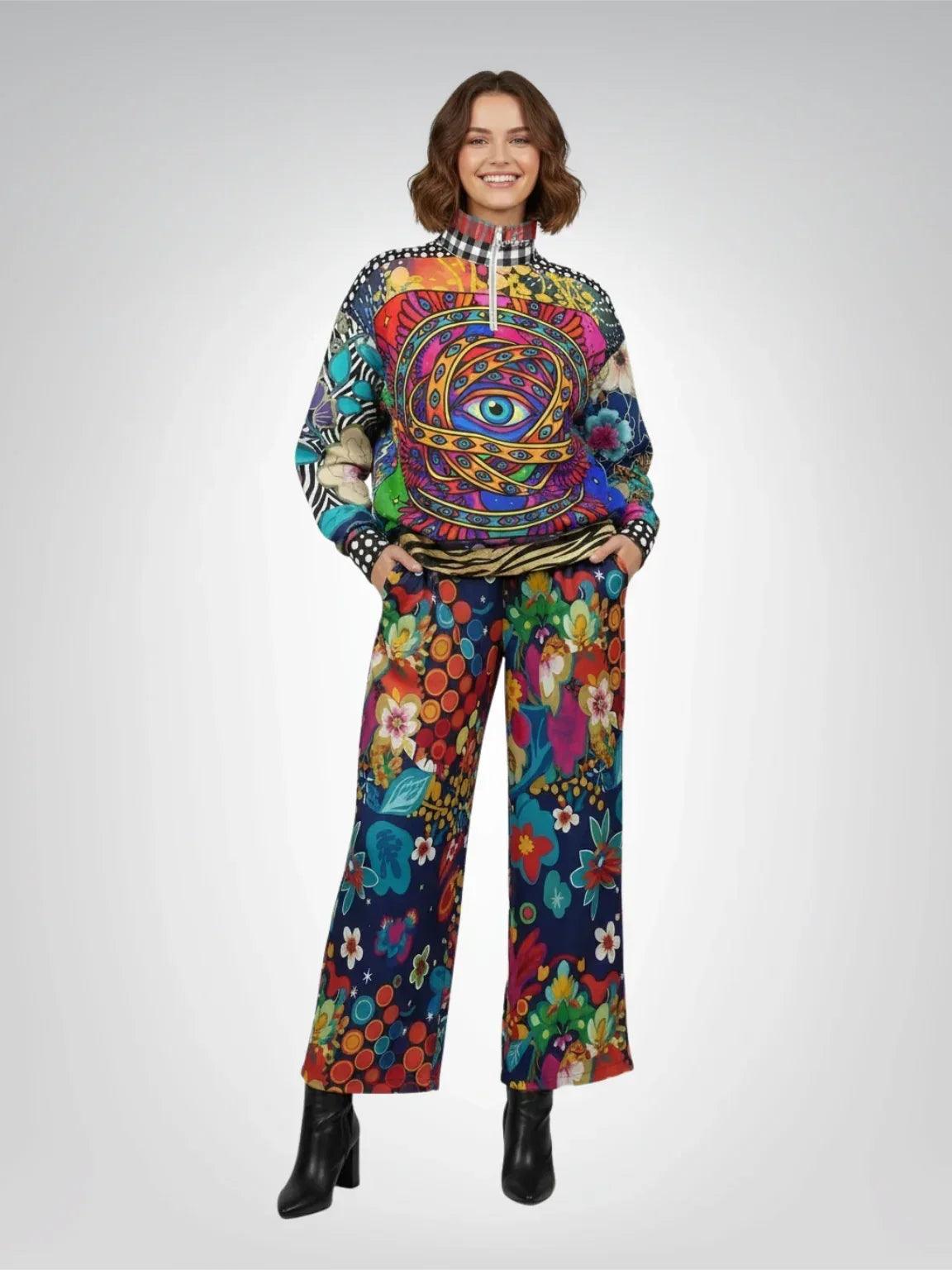 My Friend the Ophanim Tropical Splash Eco-Poly Wide Leg Pants