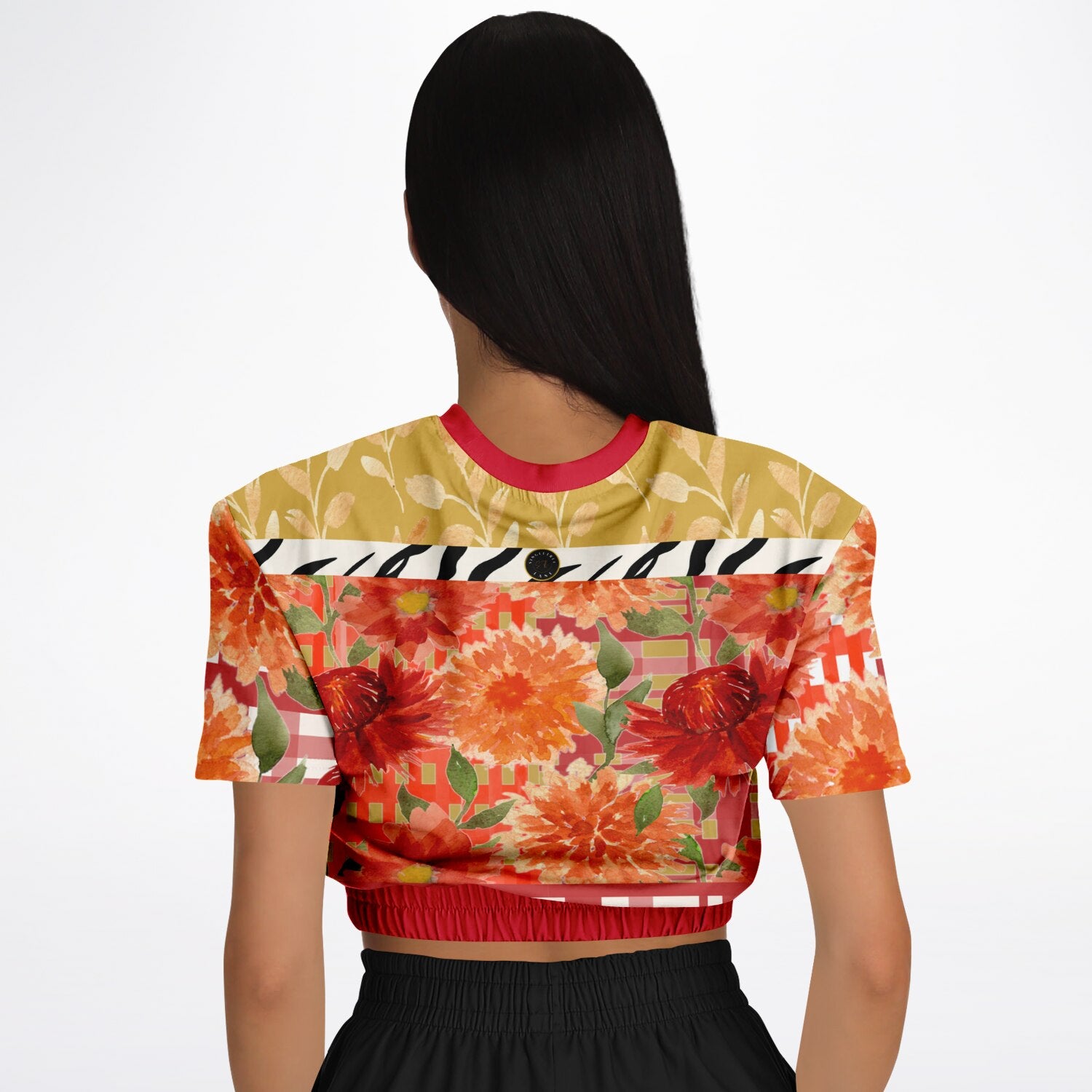 My Hippie Island Floral Eco-Poly Short Sleeve Cropped Pullover