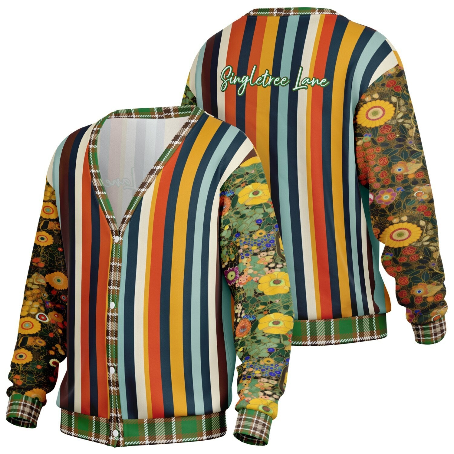 My Life as a Fairy Floral Stripe Heavyweight Unisex Cardigan