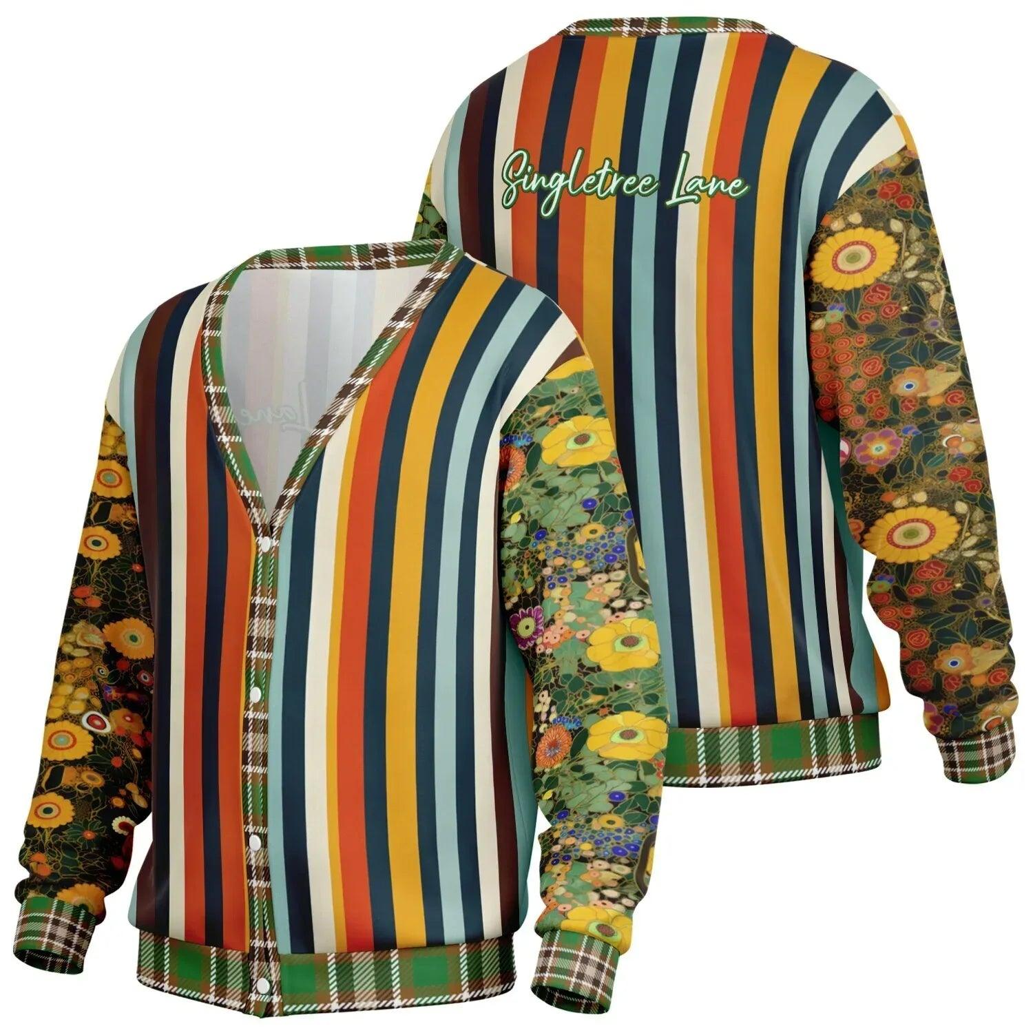 My Life as a Fairy Floral Stripe Heavyweight Unisex Cardigan