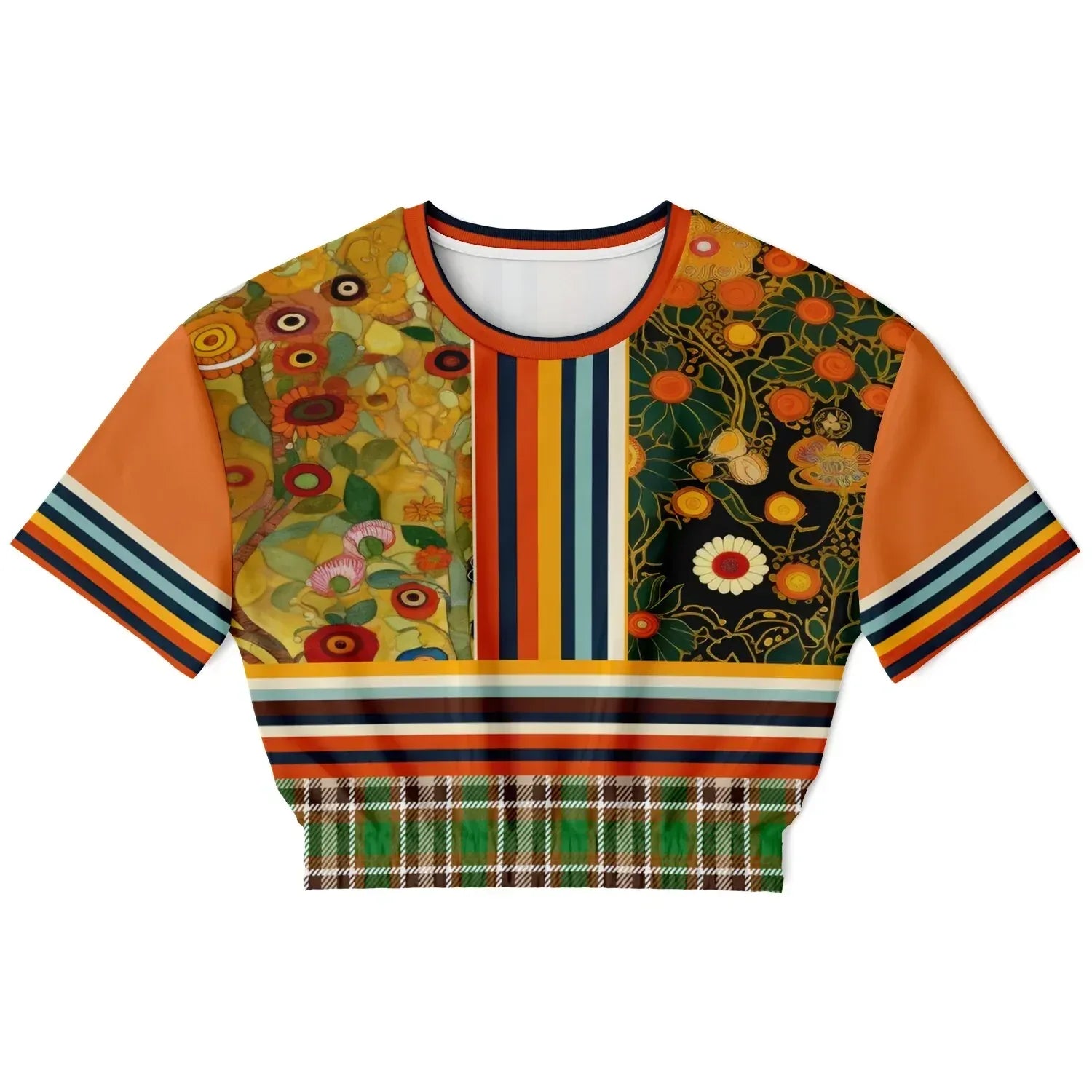 My Life as a Fairy Floral Stripe Eco-Poly Short Sleeve Cropped Pullover