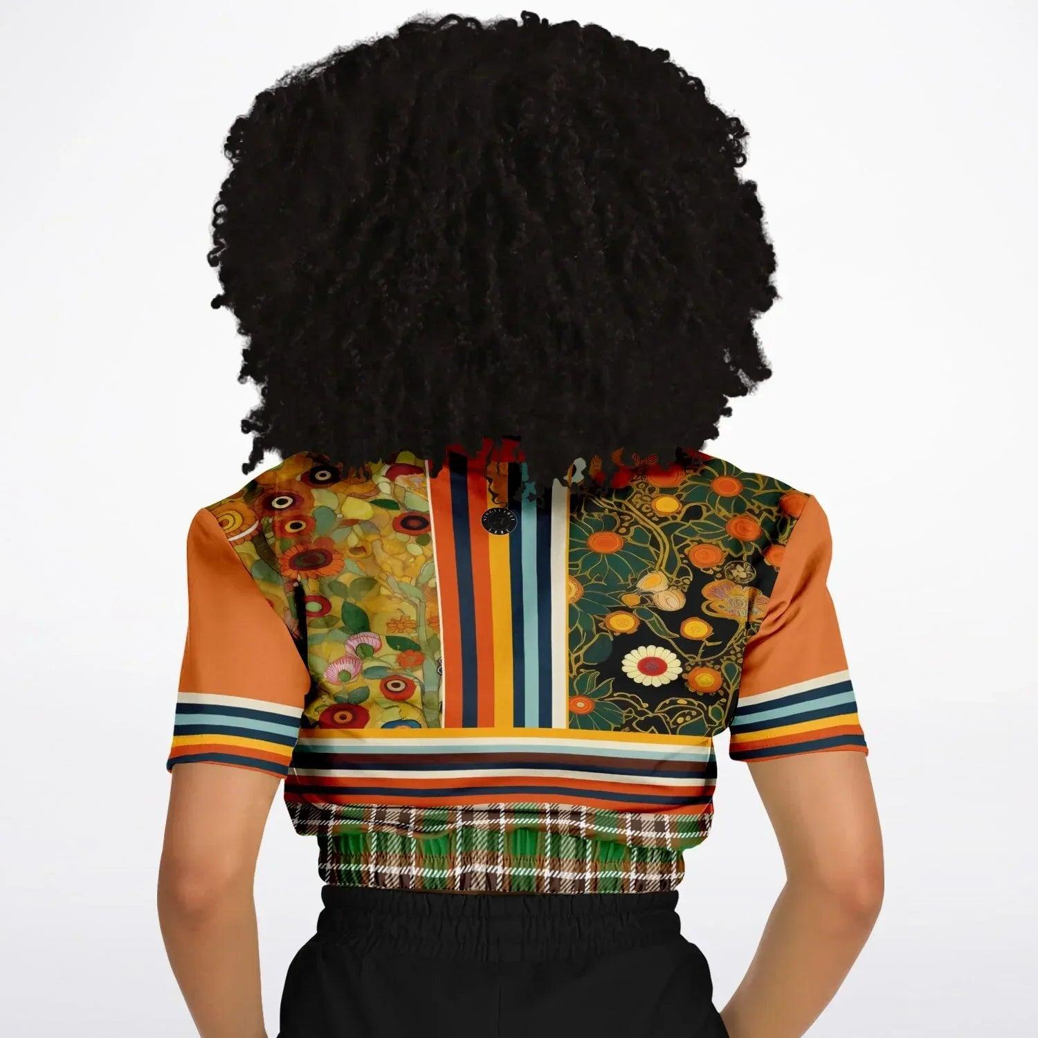 My Life as a Fairy Floral Stripe Eco-Poly Short Sleeve Cropped Pullover