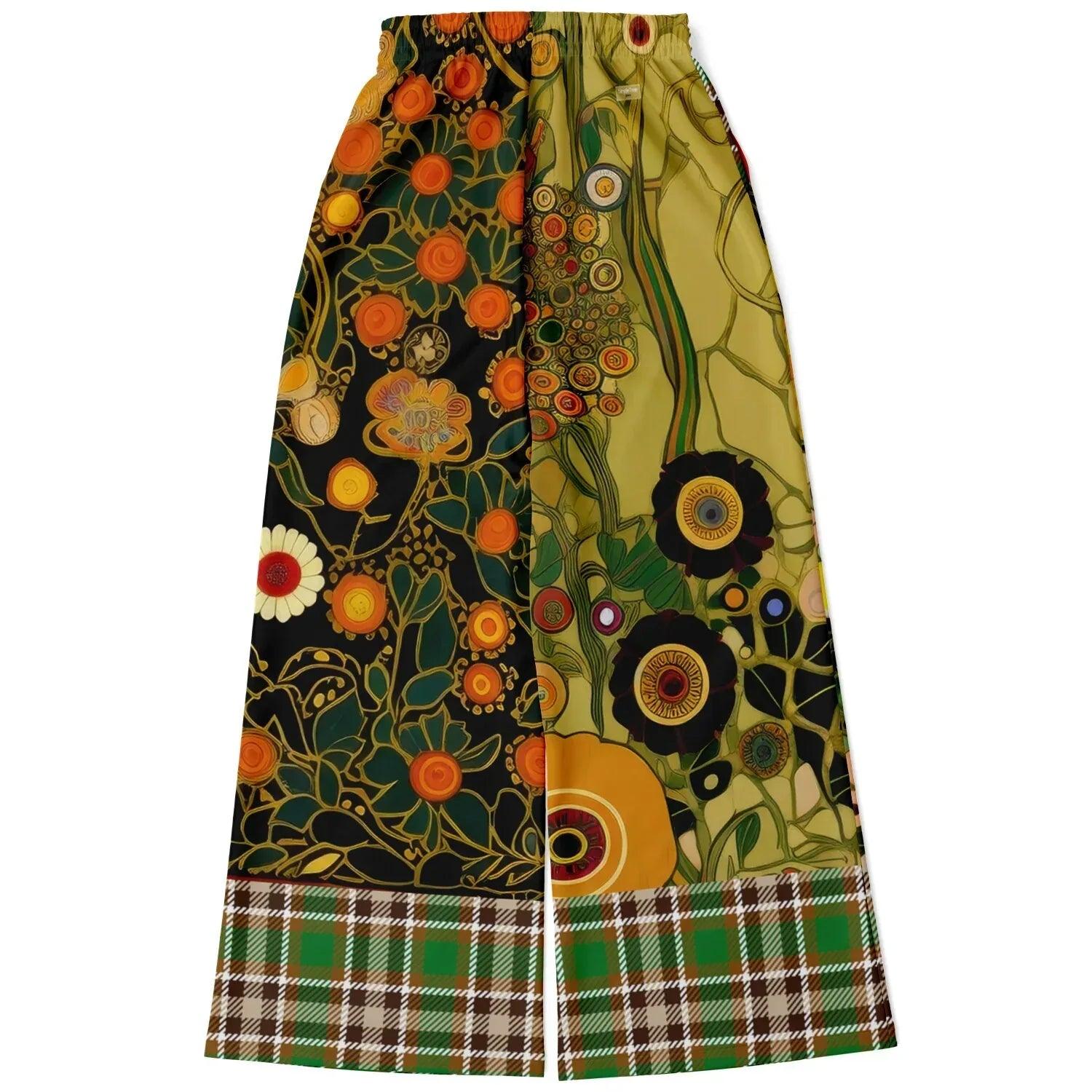 My Life as a Fairy Floral Plaid Eco-Poly Wide Leg Pants