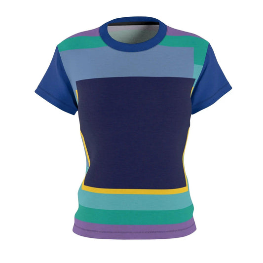 My Life in Purple Midnight Squares Geometric Print Colorful AOP Women's Tee