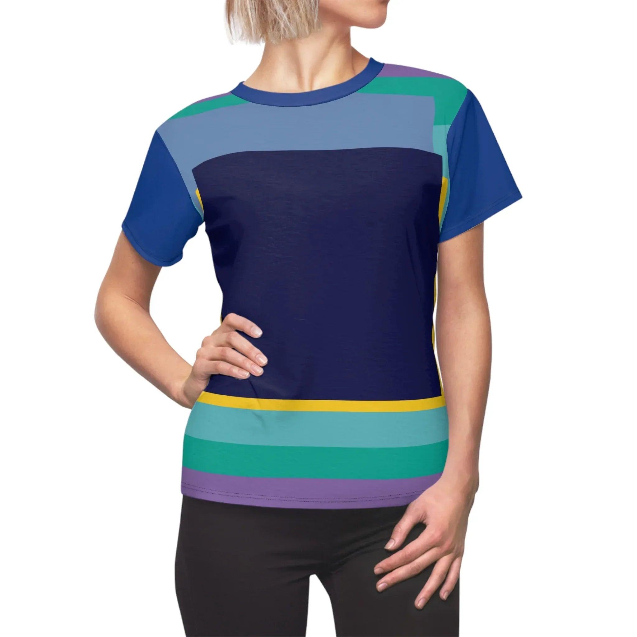My Life in Purple Midnight Squares Geometric Print Colorful AOP Women&