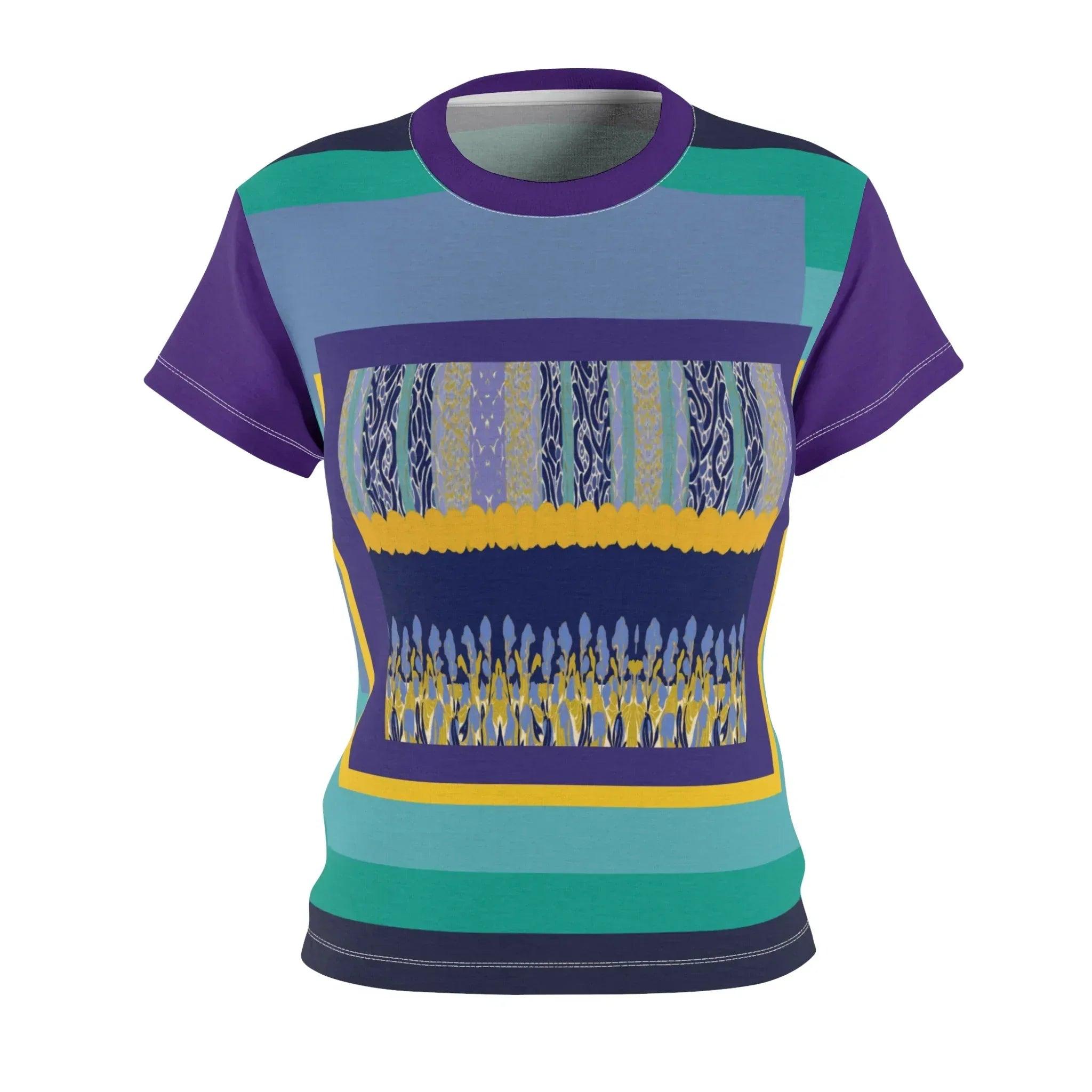 My Life in Purple Squares Geometric Print Colorful AOP Women&