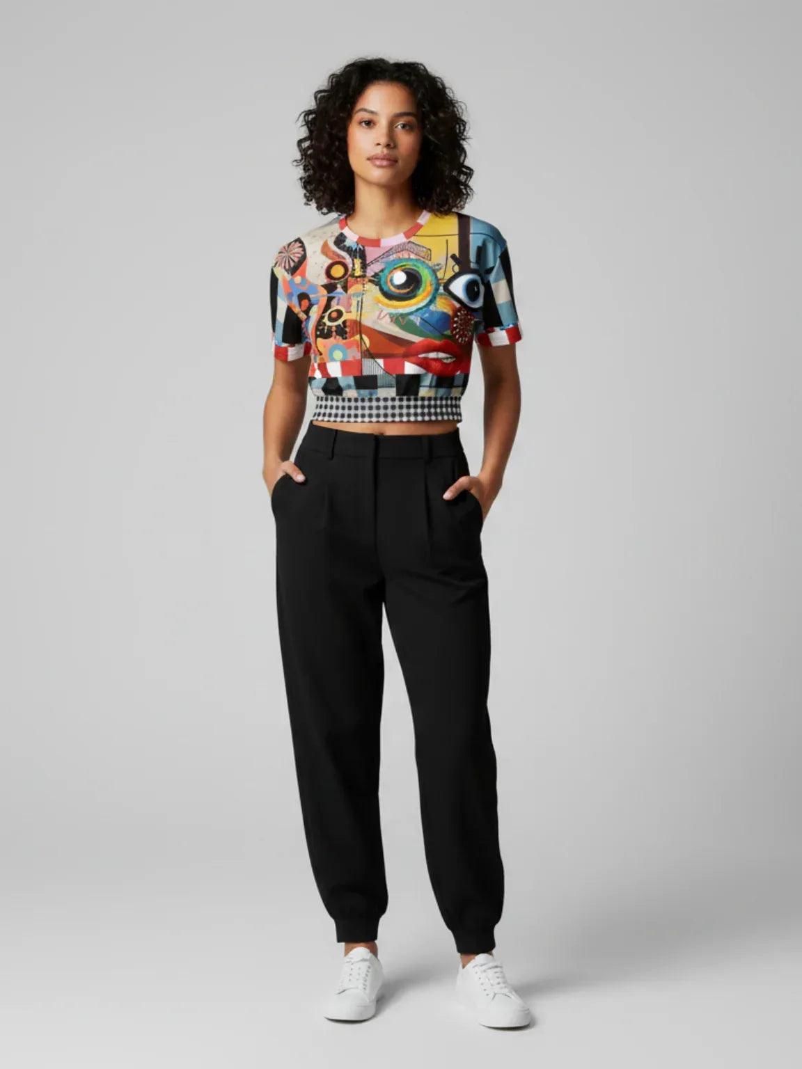 My Picasso Life Eco-Poly Short Sleeve Cropped Pullover