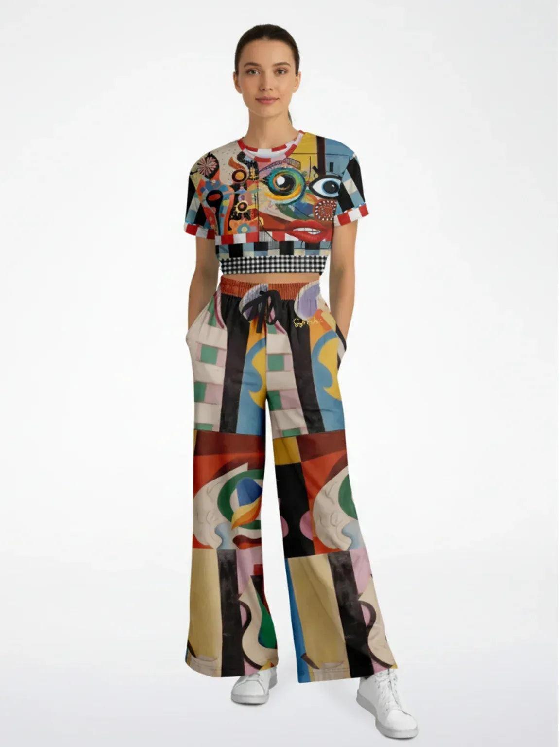 My Picasso Life Eco-Poly Short Sleeve Cropped Pullover