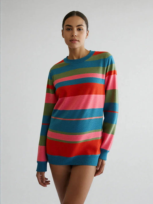 My Rugby Life in Pink Knitted Crewneck Sweater