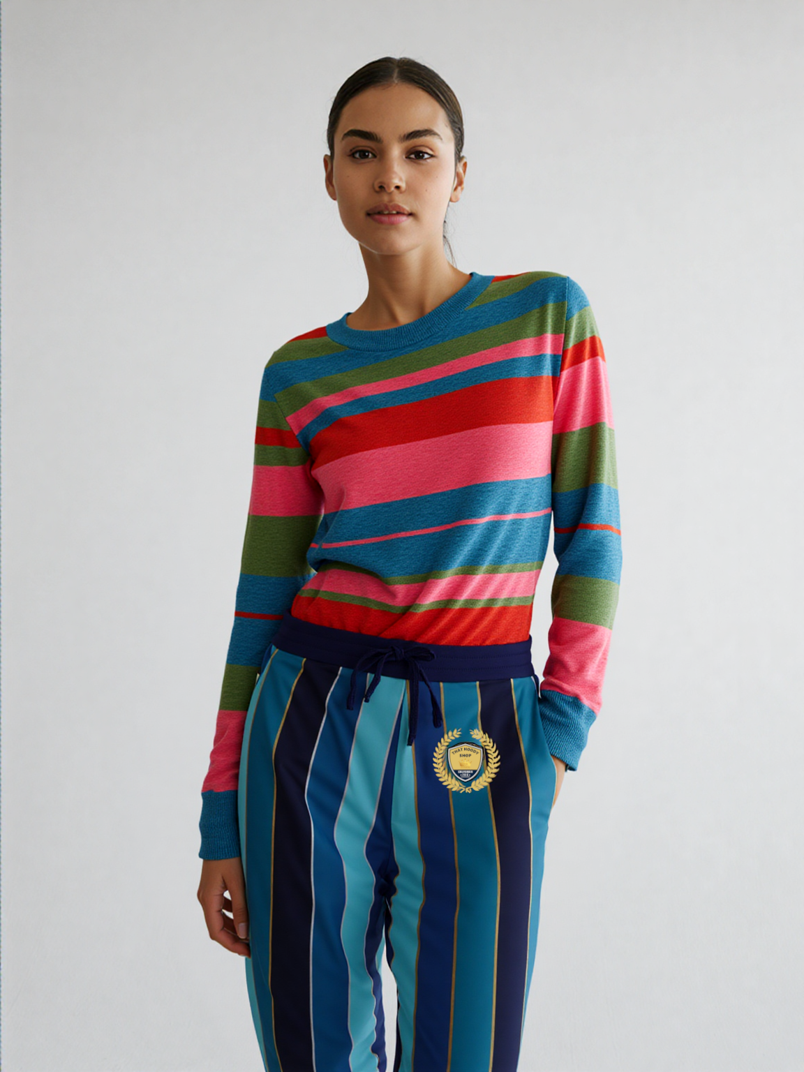 My Rugby Life in Pink Knitted Crewneck Sweater