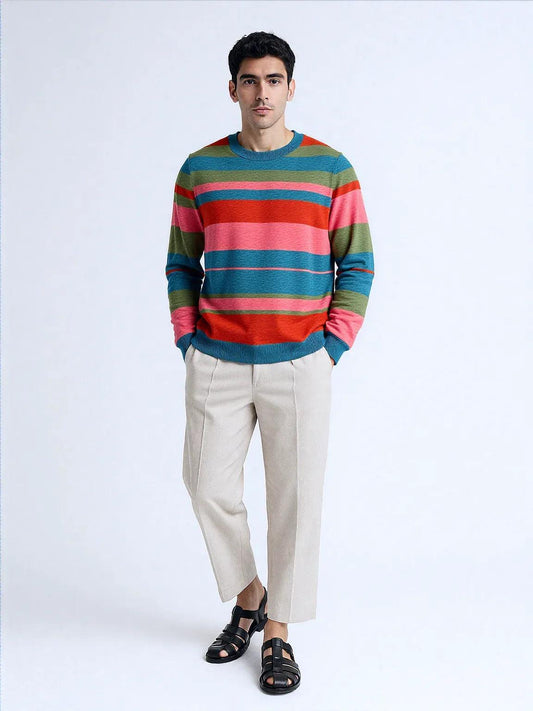 My Rugby Life in Pink Knitted Crewneck Sweater