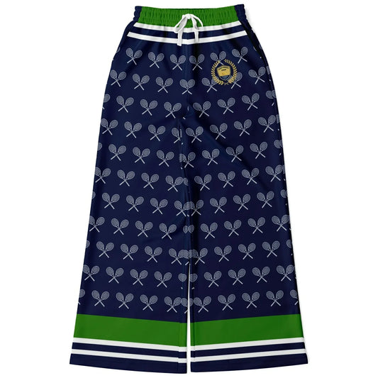 My Tennis Life in Sailor Blue Eco-Poly Wide Leg Pants