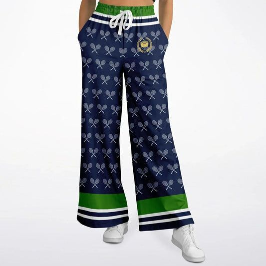 My Tennis Life in Sailor Blue Eco-Poly Wide Leg Pants