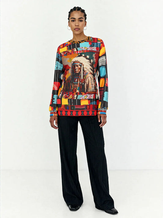 Native Chief in Vibrant Colorblock Unisex Sweatshirt (Gold Label)