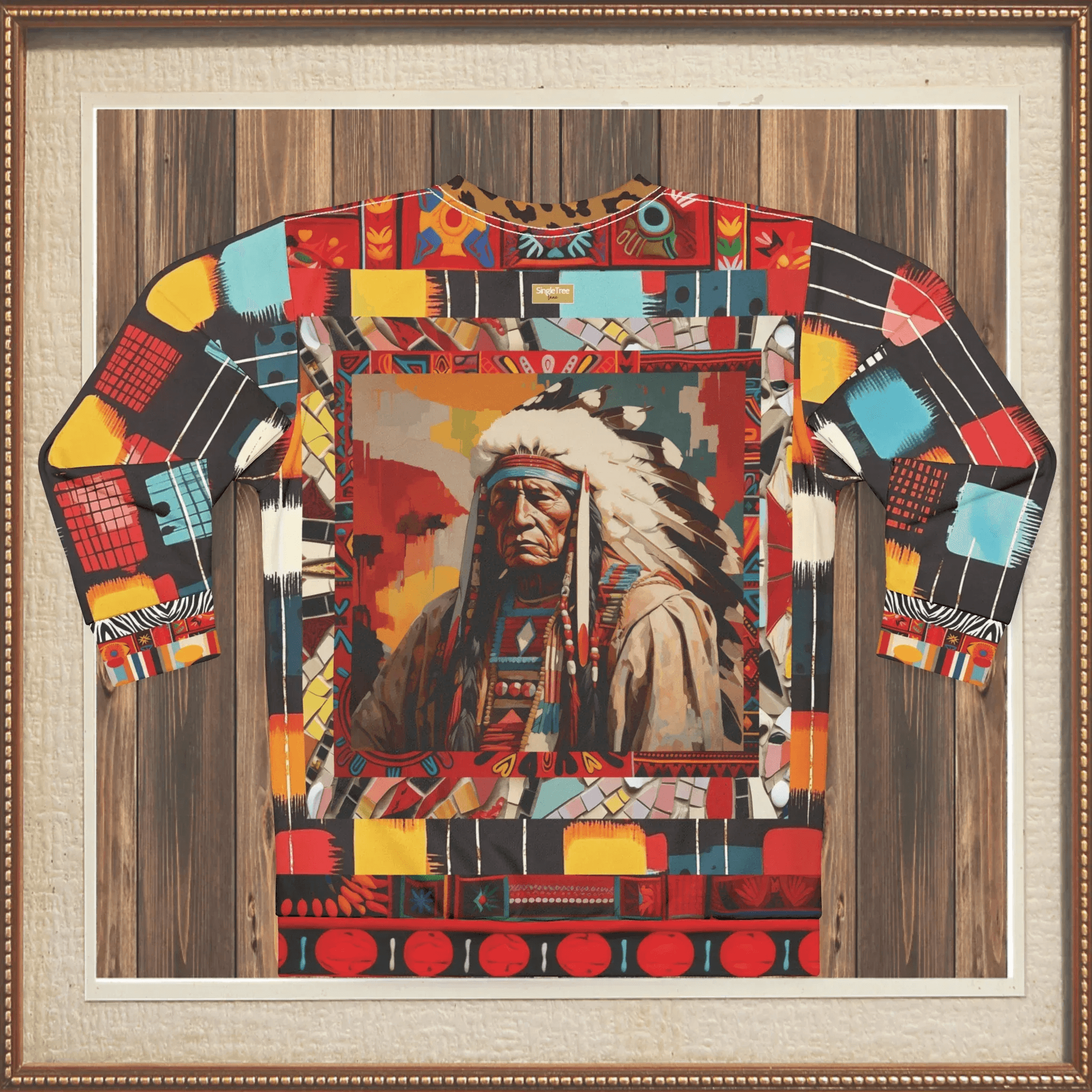 Native Chief in Vibrant Colorblock Unisex Sweatshirt (Gold Label)