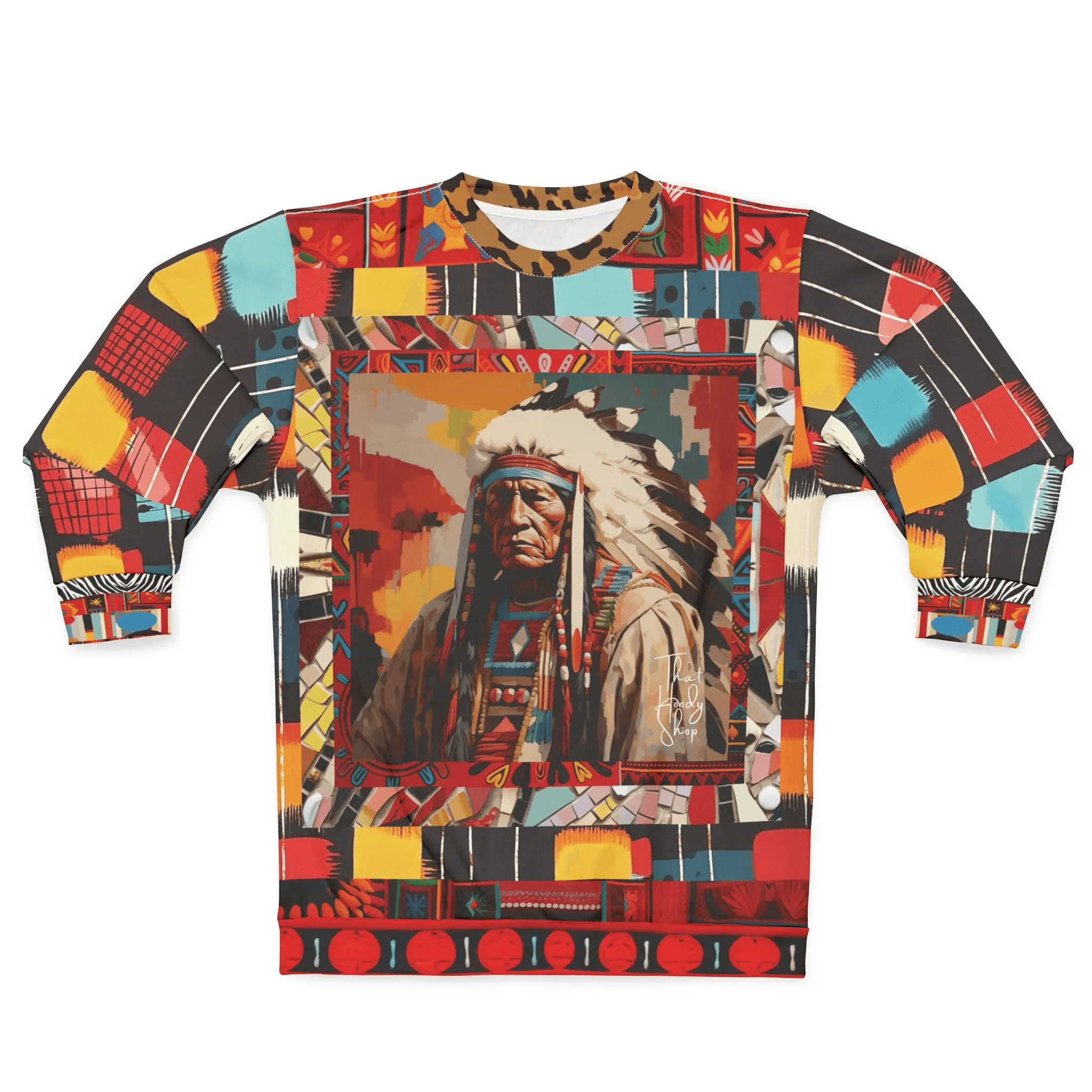 Native Chief in Vibrant Colorblock Unisex Sweatshirt (Gold Label)
