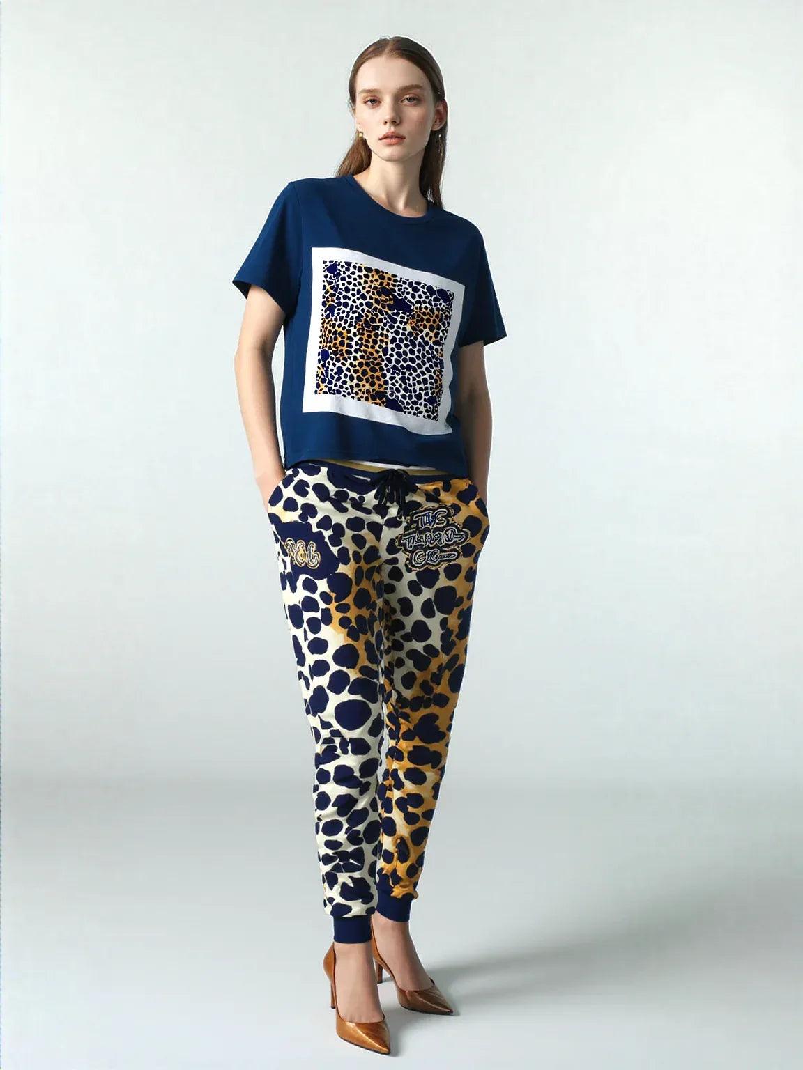 THS 1986 Blue Leopard Safari Eco-Poly Unisex Joggers