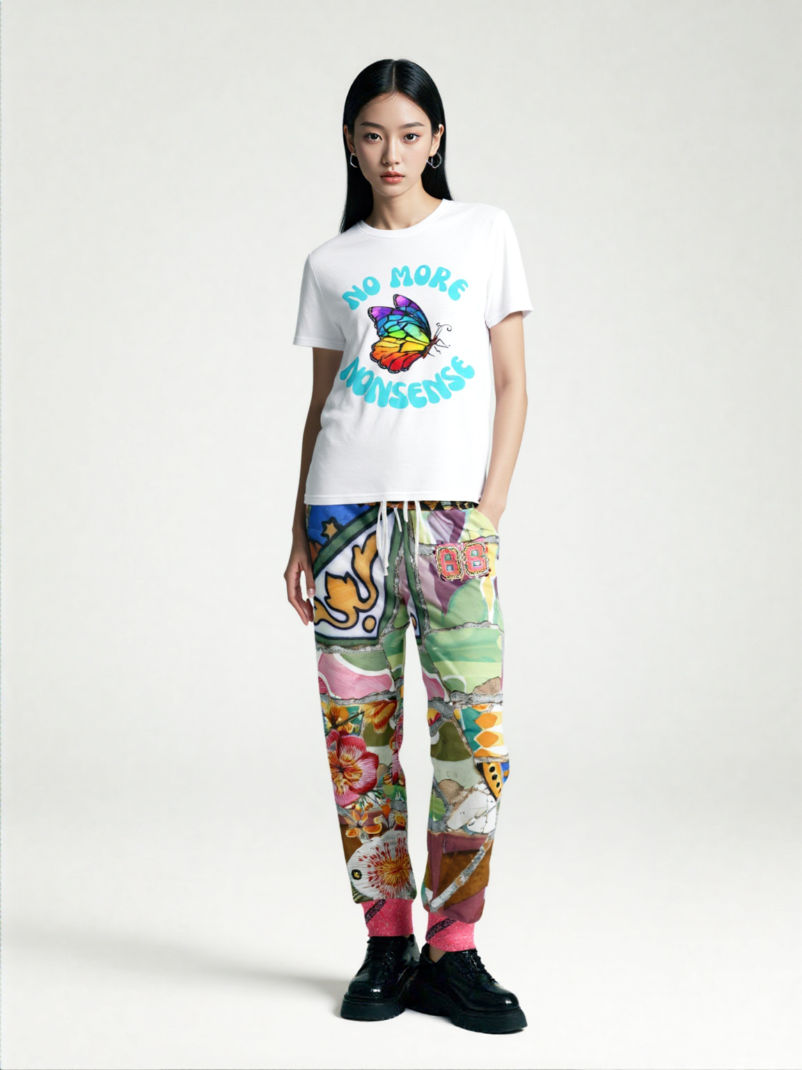 Pink African Savannah Floral Mosaic Tile Eco-Poly Unisex Joggers