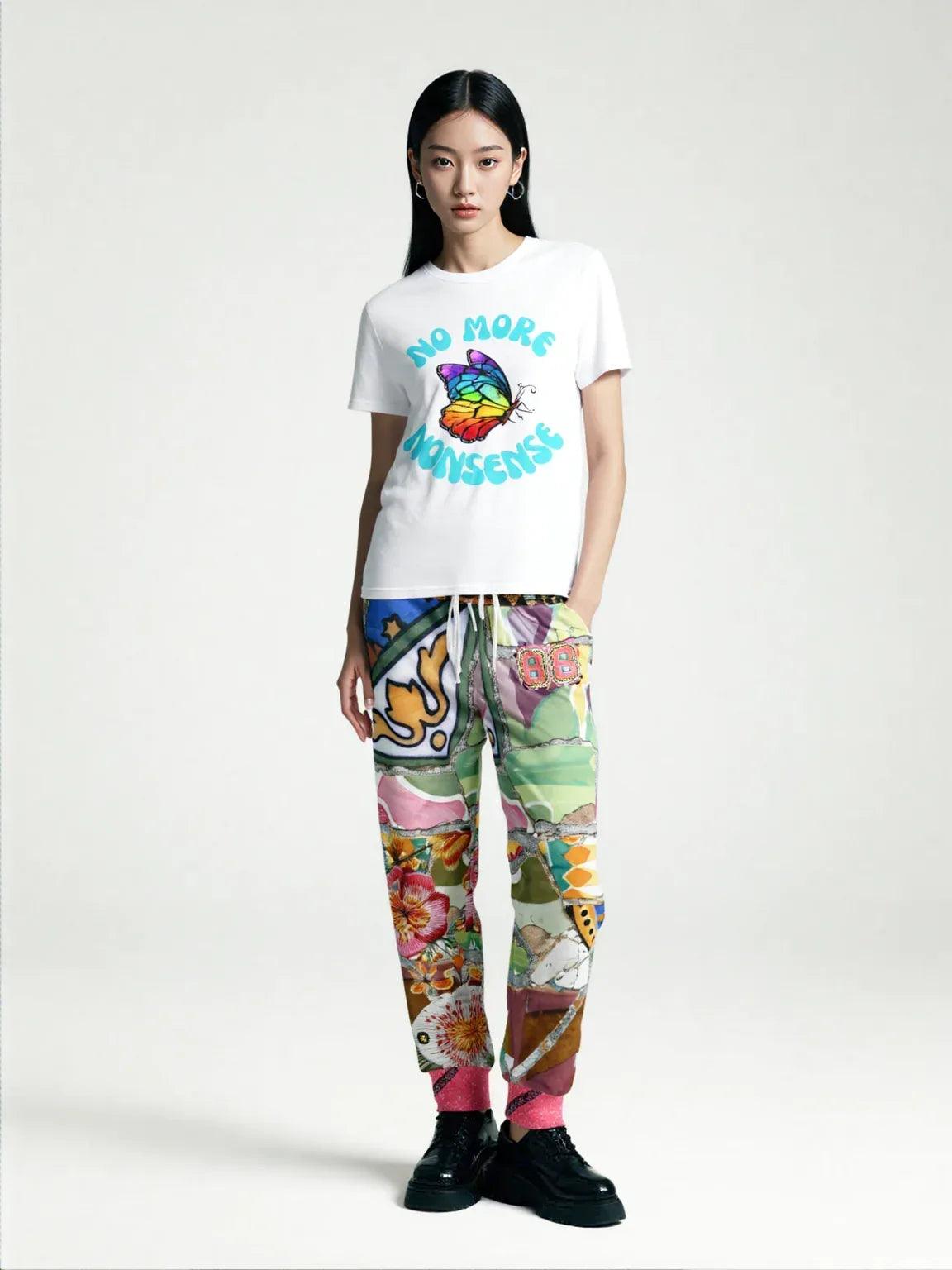 Pink African Savannah Floral Mosaic Tile Eco-Poly Unisex Joggers
