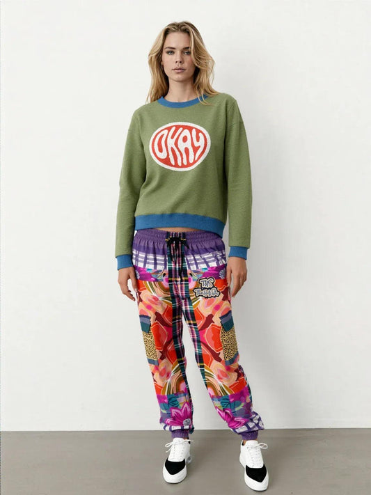 Okay-Okay Knitted Crewneck Sweater