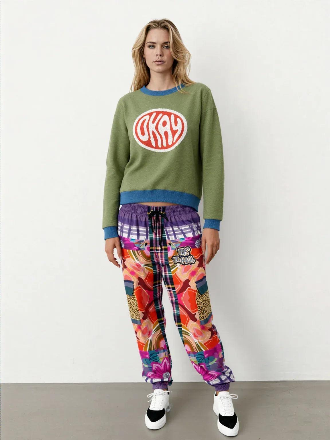 Okay-Okay Knitted Crewneck Sweater