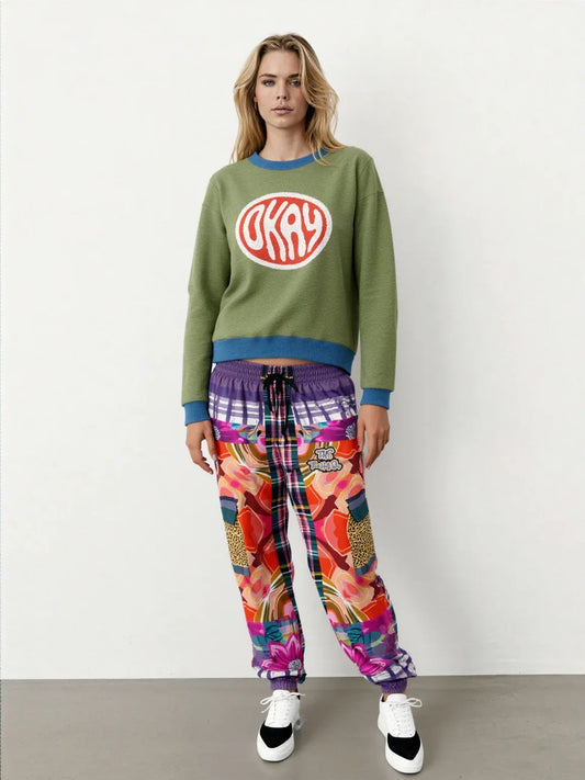 Look of Betrayal Plaid Floral Cheetah LUXE Eco-Poly Unisex Cargo Joggers