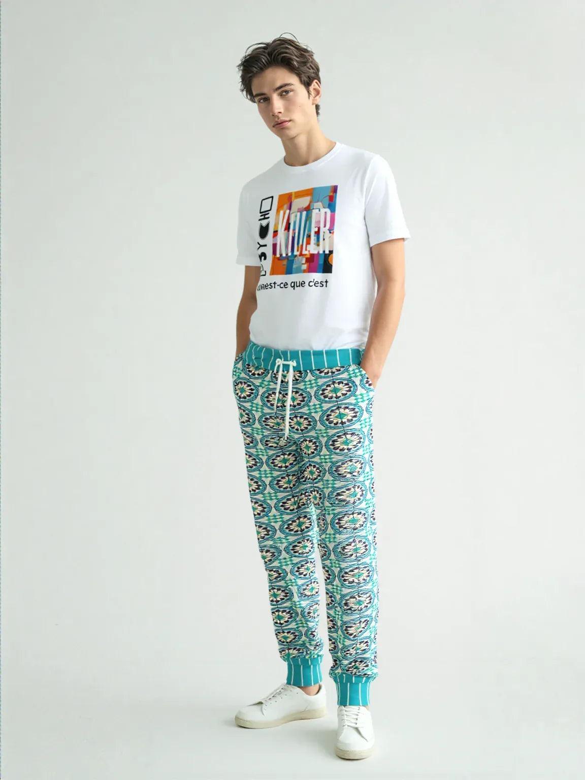 Olympia Heavenly Blue Tavira Tile Eco-Poly Unisex Joggers