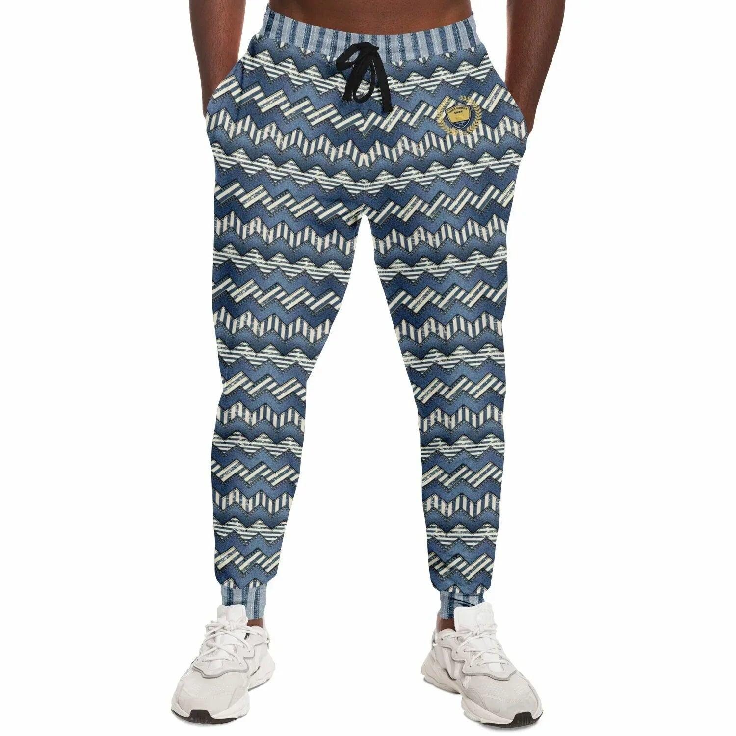 On the Chambray Highway in Denim Print Eco-Poly Unisex Joggers