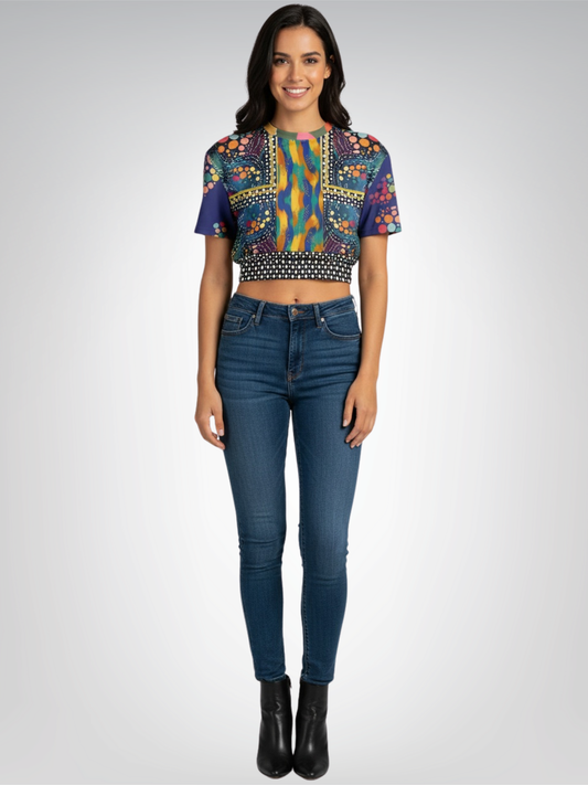 One Koi Two Koi Constellation Eco-Poly Short Sleeve Cropped Pullover