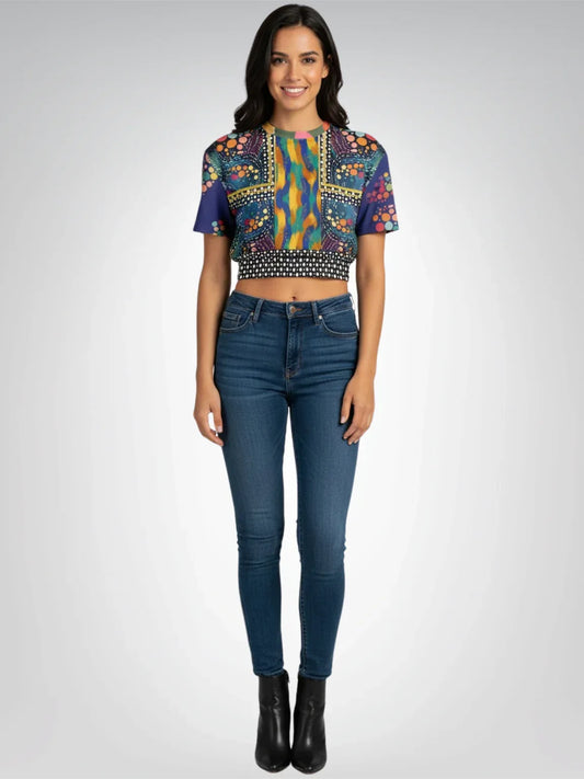 One Koi Two Koi Constellation Eco-Poly Short Sleeve Cropped Pullover