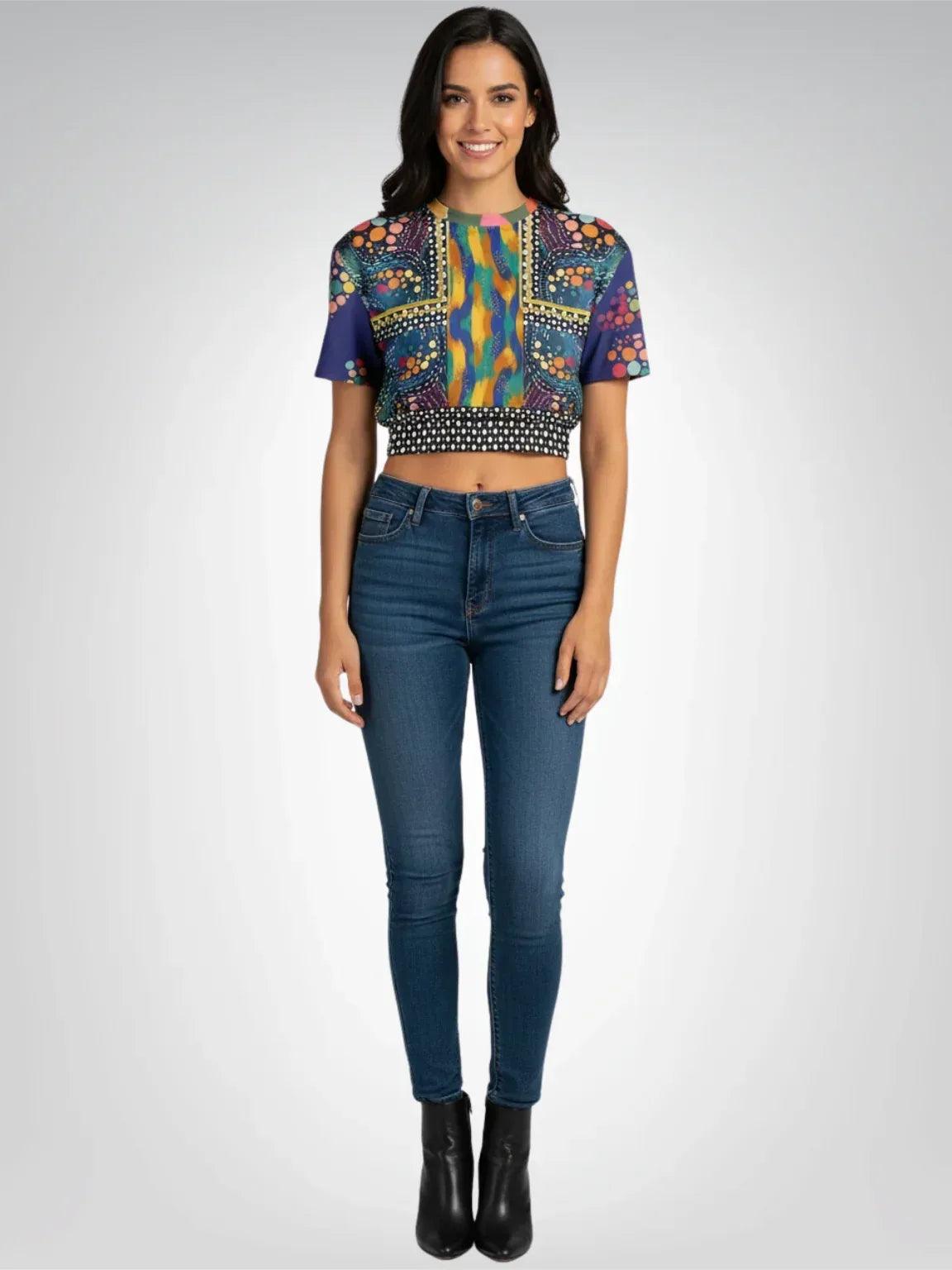 One Koi Two Koi Constellation Eco-Poly Short Sleeve Cropped Pullover