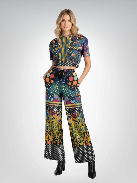 One Koi Two Koi Constellation Eco-Poly Short Sleeve Cropped Pullover