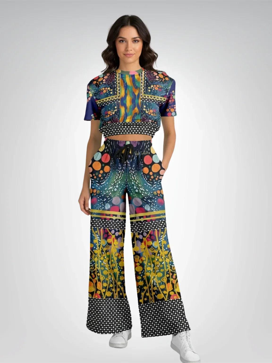 One Koi Two Koi Constellation Eco-Poly Short Sleeve Cropped Pullover