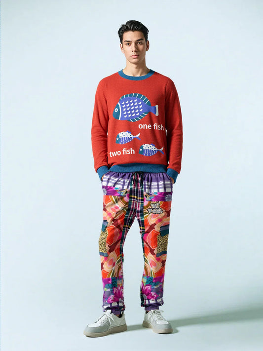 Look of Betrayal Plaid Floral Cheetah LUXE Eco-Poly Unisex Cargo Joggers