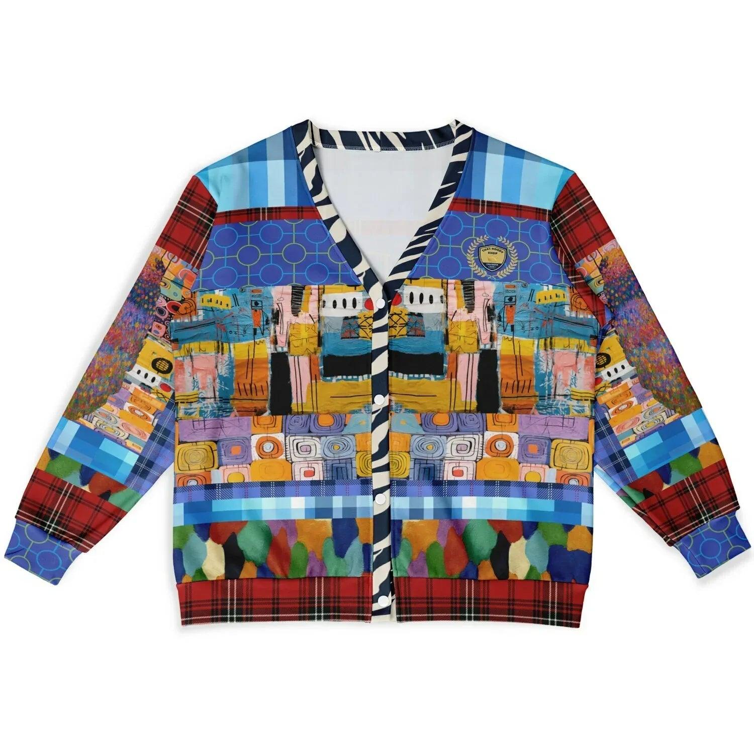 Open Window in Provence - Matisse - Graffiti Patchwork Heavyweight Unisex Cardigan