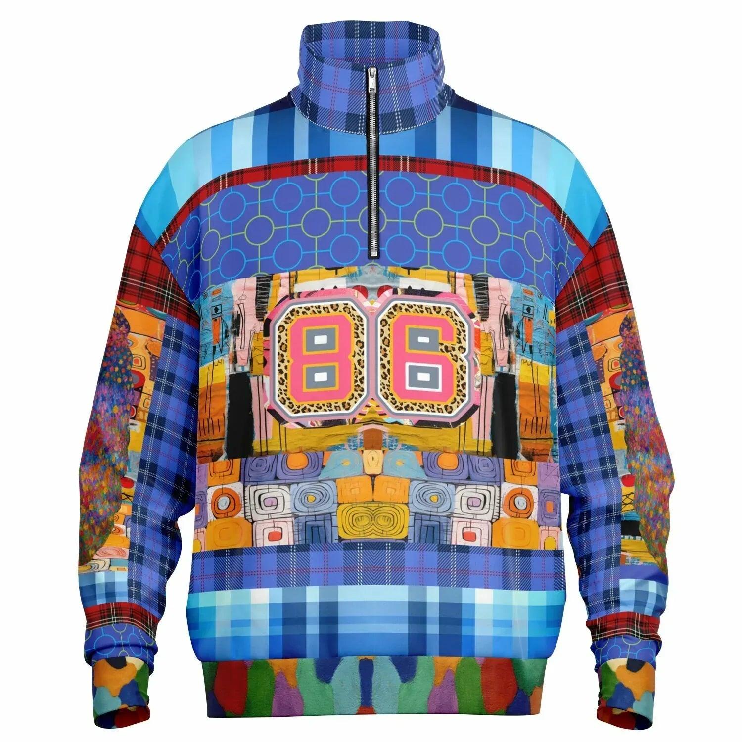 Open Window in Provence - Matisse - Graffiti Patchwork Heavyweight Oversized Quarter Zip Sweatshirt